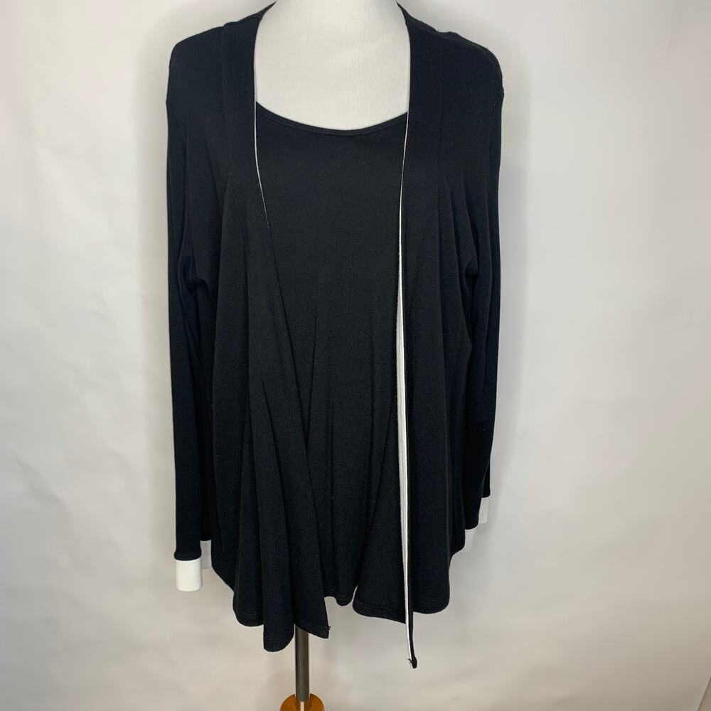 Liz Claiborne Black Cream Top Jacket Set Sz XL